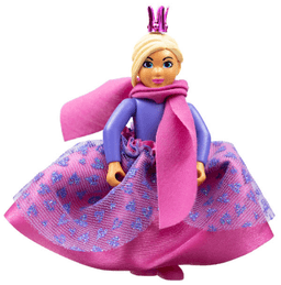 Belville Female, Child Girl  - Dark Purple Top, Light Yellow Hair, Dark Pink Shoes, Skirt, Scarf, Crown
