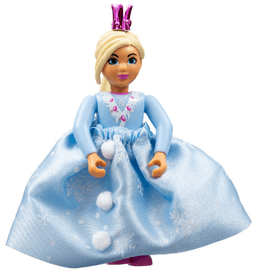 Belville Female - Girl, Light Blue Top with Fur Detail, Dark Pink Shoes, Light Yellow Hair, Skirt Long, Crown