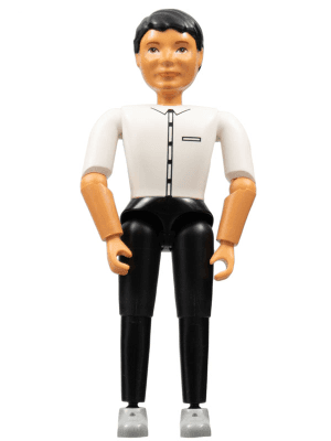 Belville Male - Black Pants, White Shirt and Black Hair