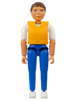 Belville Male - Brown Hair, White Shirt with Anchor Pattern, Blue Pants, White Shoes, Life Jacket