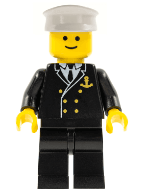 LEGO Boat Admiral with Gold Anchor Pattern (boat001) Town / City Minifigure