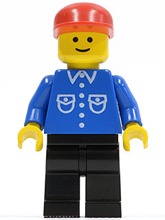 Shirt with 6 Buttons - Blue, Black Legs, Red Cap