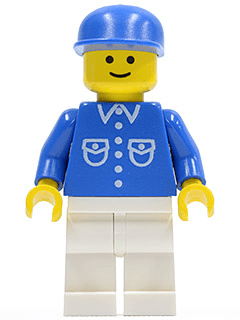 Shirt with 6 Buttons - Blue, White Legs, Blue Cap