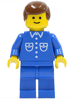 Shirt with 6 Buttons - Blue, Blue Legs, Brown Male Hair
