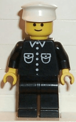 Shirt with 6 Buttons - Black, Black Legs, White Hat
