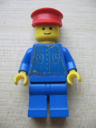 Shirt with 5 Buttons (Sticker) - Blue - Blue Legs, Red Hat