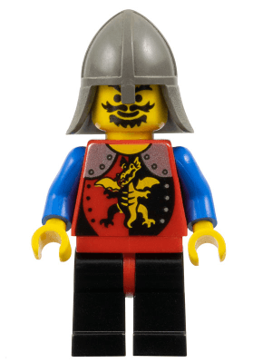 Dragon Knights - Knight 2, Black Legs with Red Hips, Dark Gray Neck-Protector