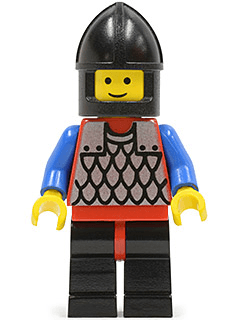 Scale Mail - Red with Blue Arms, Black Legs with Red Hips, Black Chin-Guard