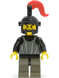 Fright Knights - Knight 1, Black Dragon Helmet, Red Plume