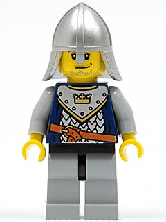 Fantasy Era - Crown Knight Scale Mail with Crown, Helmet with Neck Protector, Smirk and Stubble Beard