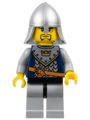 Fantasy Era - Crown Knight Scale Mail with Crown, Helmet with Neck Protector, 3 Spots under Left Eye