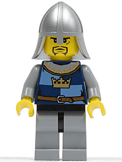 Fantasy Era - Crown Knight Quarters, Helmet with Neck Protector, 3 Spots under Left Eye