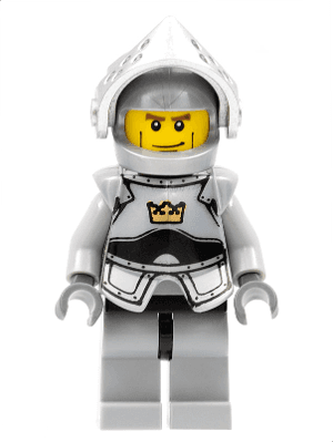 Fantasy Era - Crown Knight Plain with Breastplate, Helmet with Visor, Vertical Cheek Lines