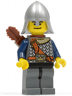 Fantasy Era - Crown Knight Scale Mail with Chest Strap, Helmet with Neck Protector, Dual Sided Head, Quiver