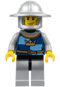 Fantasy Era - Crown Knight Quarters, Helmet with Broad Brim, Vertical Cheek Lines