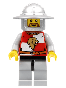 Kingdoms - Lion Knight Quarters, Helmet with Broad Brim, Brown Beard Rounded