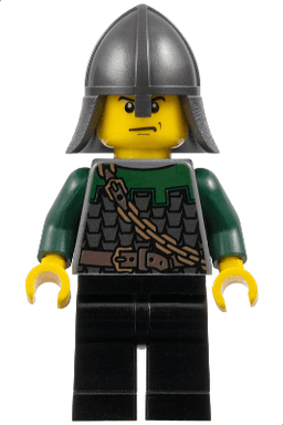 Kingdoms - Dragon Knight Scale Mail with Chain and Belt, Helmet with Neck Protector, Scowl