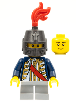 Red Sash, Helmet Closed, Light Bluish Gray Legs Short, Black Eyebrows
