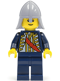 LEGO Red Sash Light Bluish Gray Neck Protector (Undetermined Eyebrows) (cas479) minifigure