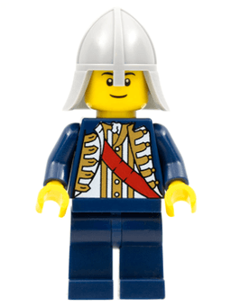 LEGO Red Sash Light Bluish Gray Neck Protector Black Eyebrows (cas479a) minifigure