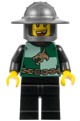 Kingdoms - Dragon Knight Quarters, Helmet with Broad Brim, Missing Tooth (Chess Pawn)