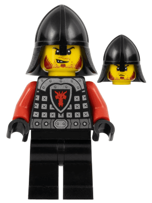 Castle - Dragon Knight Scale Mail with Dragon Shield and Shoulder Armor, Helmet with Neck Protector, Angry Scowl