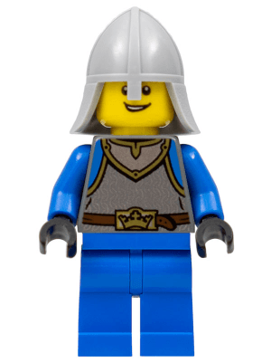 Castle - King's Knight Scale Mail, Crown Belt,  Helmet with Neck Protector, Open Grin