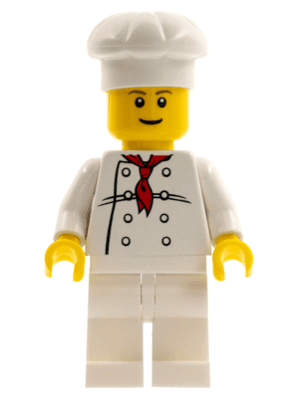 Chef - White Torso with 8 Buttons, White Legs, Reddish Brown Eyebrows