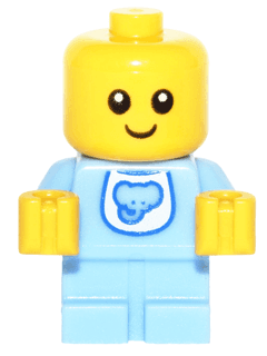 Baby - Bright Light Blue Body with Elephant Bib