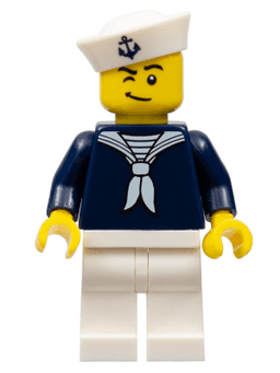 LEGO Sailor Dark Blue Shirt and Anchor on Cap (col307) minifigure