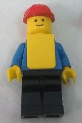 Plain Blue Torso with Blue Arms, Black Legs, Red Construction Helmet, Yellow Vest