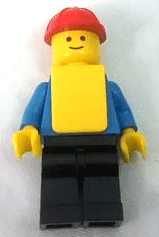 Shirt with 6 Buttons - Blue, Black Legs, Red Construction Helmet, Yellow Vest