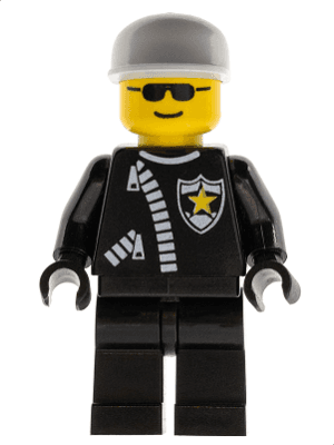 Police - Zipper with Sheriff Star, White Cap
