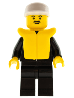 Police - Suit with Sheriff Star, Black Legs, White Cap, Life Jacket