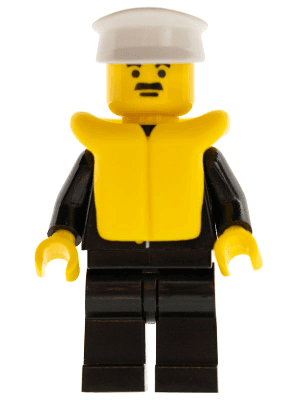 Police - Suit with Sheriff Star, Black Legs, White Hat, Life Jacket