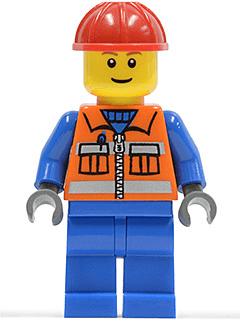 LEGO Construction Worker (cty0009) Town / City Minifigure