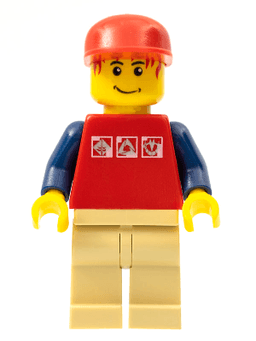 LEGO Red Shirt with 3 Silver Logos Messy Red Hair (cty0084) minifigure