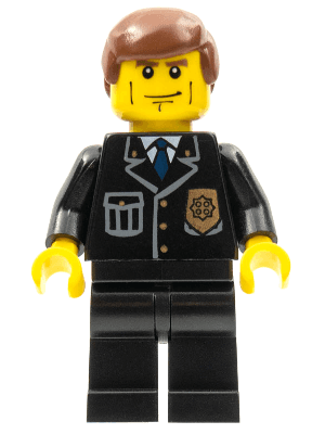 Police - City Suit with Blue Tie and Badge, Black Legs, Vertical Cheek Lines, Reddish Brown Hair