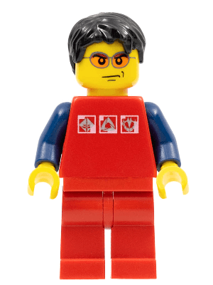 LEGO Red Shirt with 3 Silver Logos (cty0108) Town / City Minifigure