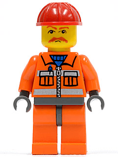 LEGO Construction Worker (cty0124) Town / City Minifigure