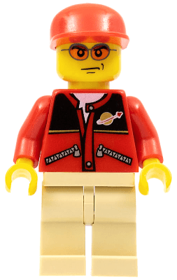 LEGO Red Jacket with Zipper Pockets and Classic Space Logo Red Cap (cty0129) minifigure