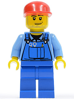 LEGO Farm Hand Blue Overalls (cty0134) minifigure