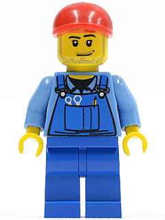 LEGO Farm Hand Blue Overalls (cty0134a) Town / City Minifigure