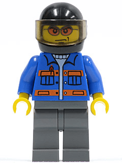 LEGO Blue Jacket with Pockets and Orange Stripes Orange Sunglasses (cty0151) Town / City Minifigure