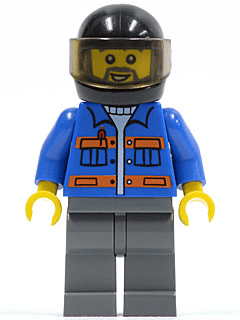 LEGO Blue Jacket with Pockets and Orange Stripes Gray Beard (cty0152) minifigure