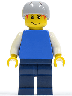 LEGO Plain Blue Torso with White Arms (cty0155) Town / City Minifigure