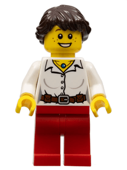 LEGO Blouse with Buttons Dark Brown Hair Ponytail Long French Braided (cty0281) minifigure