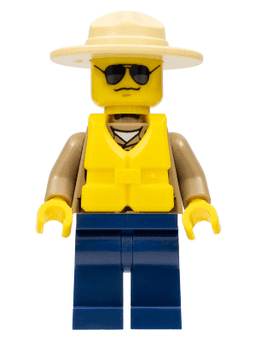 Forest Police - Dark Tan Shirt with Pockets, Dark Blue Legs, Campaign Hat, Black and Silver Sunglasses, Life Jacket Center Buckle