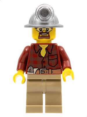LEGO Flannel Shirt with Pocket and Belt Mining Helmet Safety Goggles (cty0334) Town / City Minifigure