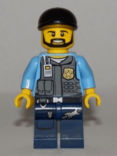Police - LEGO City Undercover Elite Police Officer 1 - Black Beard